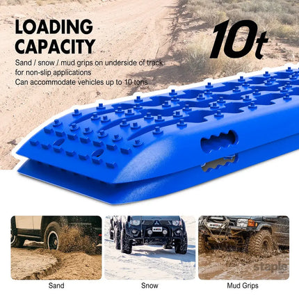 X-BULL Hitch Receiver 5T Recovery Receiver With 2PCS Recovery tracks Boards Gen2.0 Blue - Auto Accessories > 4WD &