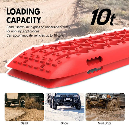 X-BULL Hitch Receiver 5T Recovery Receiver With 2PCS Recovery tracks Boards Gen2.0 Red - Auto Accessories > 4WD &