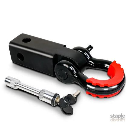 X-BULL Hitch Receiver 5T Recovery Receiver with Bow Shackle Tow Bar Off Road 4WD - Auto Accessories > 4WD & Recovery >
