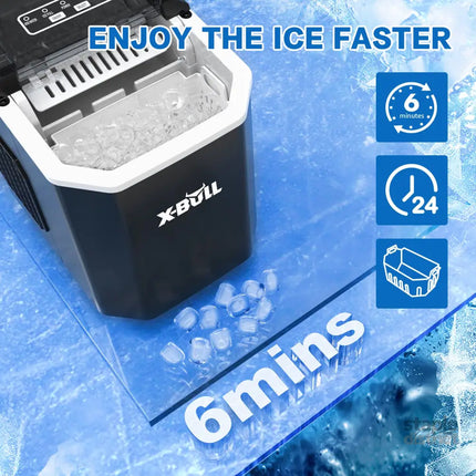 X-BULL Ice Maker Machine Commercial Portable Ice Cube 2.2L Home Bar Benchtop Black - Appliances > Kitchen Appliances >
