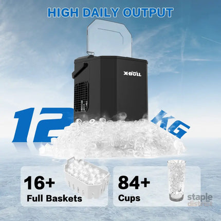 X-BULL Ice Maker Machine Commercial Portable Ice Cube 2.2L Home Bar Benchtop Black - Appliances > Kitchen Appliances >