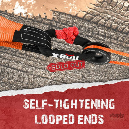 X-BULL Recovery Ring Soft Shackle Kit Snatch Block Pulley Rope Snatch Ring 4WD - Auto Accessories > 4WD & Recovery >