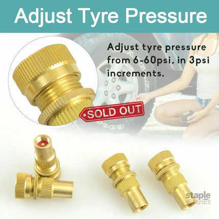 X-BULL Tyre Deflators Brass Air Deflator 0-60 PSI Tire Valve Core Tool Automatic - Auto Accessories > 4WD & Recovery >