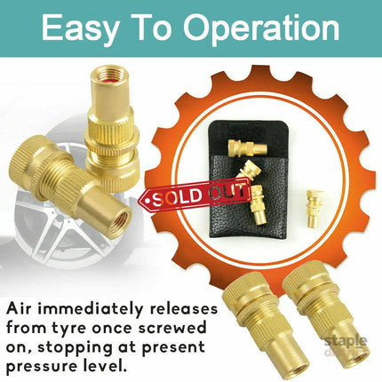X-BULL Tyre Deflators Brass Air Deflator 0-60 PSI Tire Valve Core Tool Automatic - Auto Accessories > 4WD & Recovery >