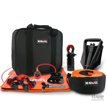 X-BULL Winch Recovery Kit 11PCS 4WD 4x4 Pack Off Road Snatch Strap Essential - Auto Accessories > 4WD & Recovery > 4WD