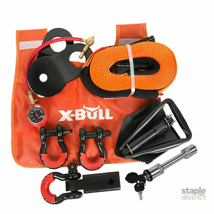 X-BULL Winch Recovery Kit 11PCS 4WD 4x4 Pack Off Road Snatch Strap Essential - Auto Accessories > 4WD & Recovery > 4WD