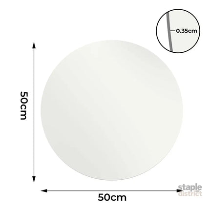 Yezi 50cm Round Wall Mirror Frameless Tempered Glass-2006732738371129346