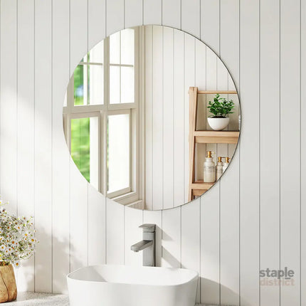 Yezi 50cm Round Wall Mirror Frameless Tempered Glass-2006732738371129351