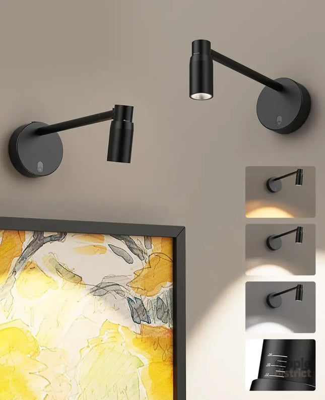 Zoomable Picture Light for Wall Battery Operated Art Light for Paintings CCT Dimmable Spotlight for Wall Art Wall Light