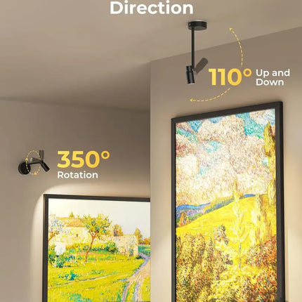Zoomable Picture Light for Wall Battery Operated Art Light for Paintings CCT Dimmable Spotlight for Wall Art Wall Light