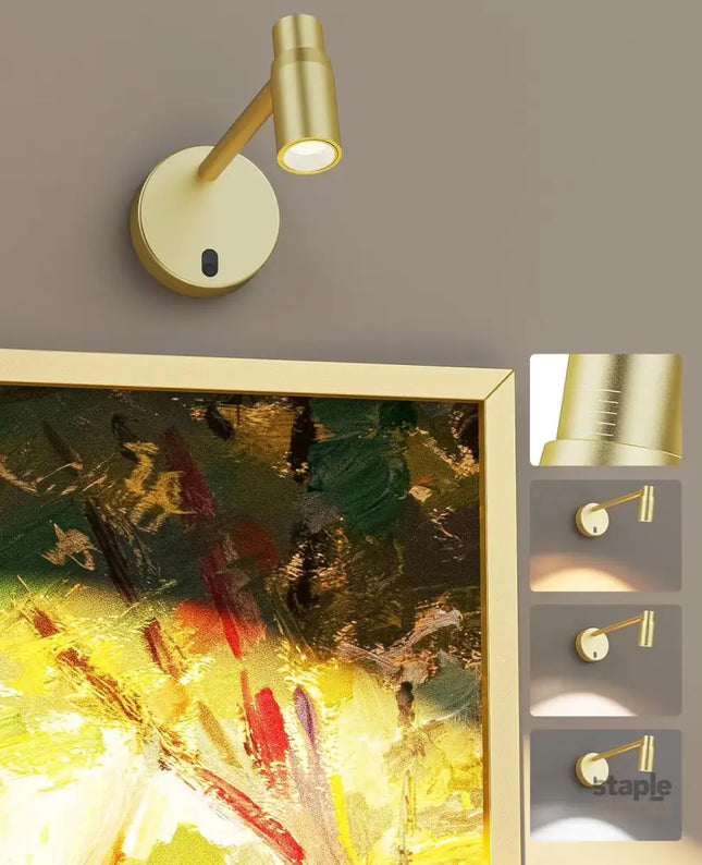 Zoomable Picture Light for Wall Battery Operated Art Light for Paintings CCT Dimmable Spotlight for Wall Art Wall Light